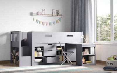Flair Charles Wooden Cabin BedGrey from B&Q
