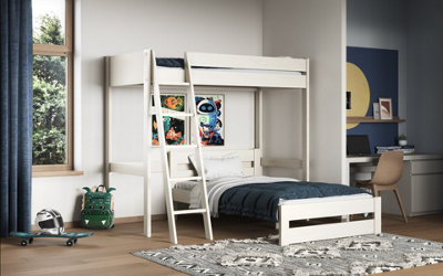 Flair White Noomi Tera Highsleeper With Shaped Double Bed Small