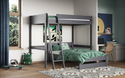 Flair Grey Noomi Tera Double Highsleeper With Shaped Double Bed Small