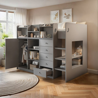 Flair Wizard Junior Highsleeper Storage StationGrey from B&Q