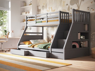 B&Q -  Lunar Triple Bunk BedGrey
