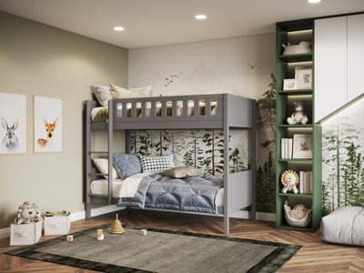 B&Q -  Bea Wooden Bunk BedGrey