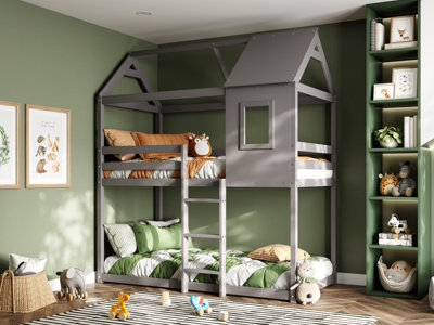 Flair Hideaway Wooden Bunk Bed - Grey