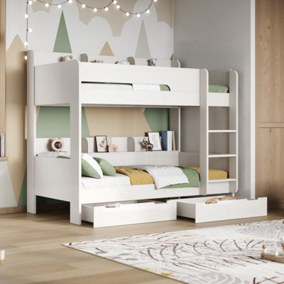 Flair Unisex White Eddie Storage Bunk Bed In | : Single - Image 6