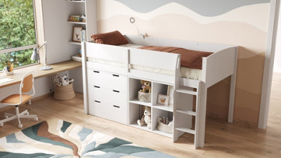 Rackhams White Loop Mid Sleeper Bed Full Set - Single - Image 6