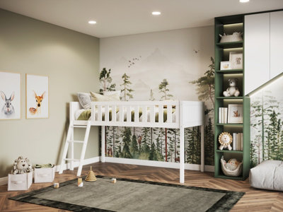 Flair Bea Wooden Midsleeper Cabin Bed - White