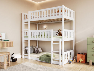 Flair Bea Triple High Wooden Bunk BedWhite from B&Q
