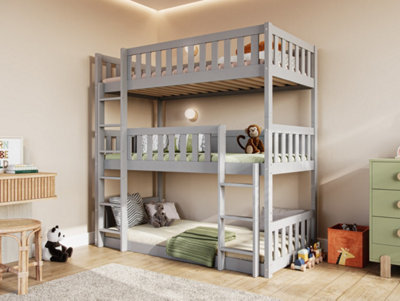 Flair Furniture - Triple Bunk Bed - Pine - Grey - Extra Small - Image 6