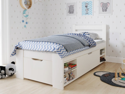 B&Q -  Noomi Hansa Storage Wooden BedWhite