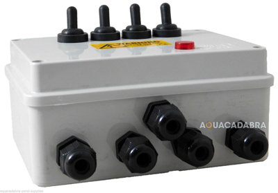 B&Q Garden Pond Switch Box 4 Way Outdoor Socket Weatherproof Pump Filter
