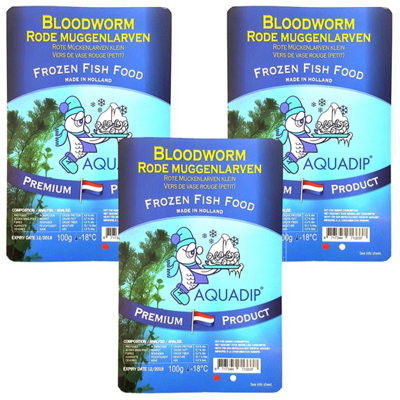 Aquadip Frozen Bloodworm 100G Blister PackPack Of 3 For Fish And Aquatic Pets from B&Q