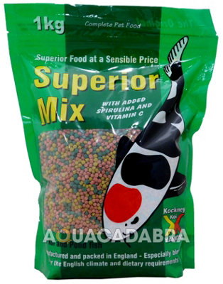 Kockney Koi Superior Mix Fish Food 2mm Pellets Pond 1Kg Koi Yamitsu from B&Q