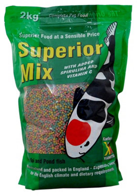 Kockney Koi Superior Mix Fish Food 2mm Pellets Pond 2Kg Koi Yamitsu from B&Q