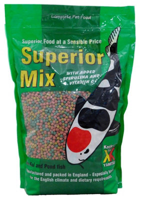 Kockney Koi Superior Mix Fish Food 2mm Pellets Pond 5Kg Koi Yamitsu from B&Q