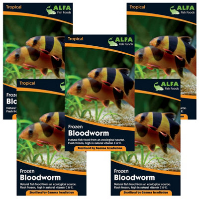 Alfa Frozen Bloodworm Pack Of 5Ideal For Aquatic Pets And Fish Feed from B&Q