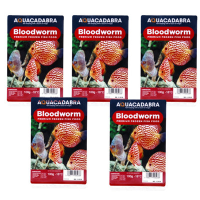 Aquacadabra Frozen Bloodworm Fish Food 100G Blister Pack X5 from B&Q