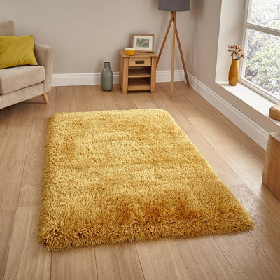 Montana Yellow Shaggy Rug Rug 150X230Cm For The from B&Q