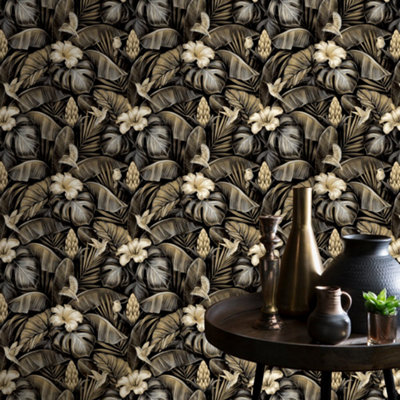 Galerie Enchanted Samana Gold Wallpaper from B&Q
