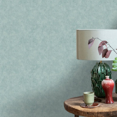 Galerie Enchanted Ramie Light Blue Wallpaper from B&Q