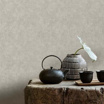 Galerie Enchanted Ramie Grey Wallpaper from B&Q