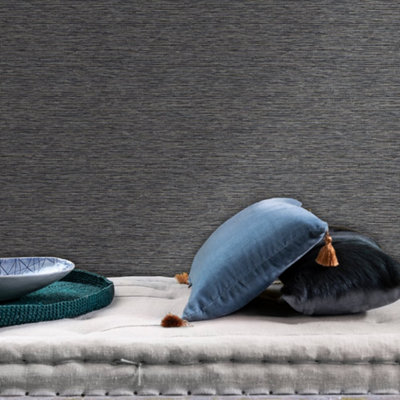 B&Q -  Enchanted Jomon Navy Blue Wallpaper