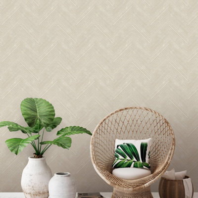 Galerie Enchanted Harringtone Light Natural Wallpaper from B&Q