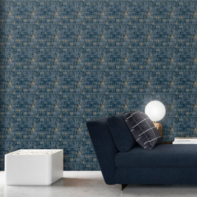 Galerie Enchanted Suber Royal Blue Wallpaper from B&Q