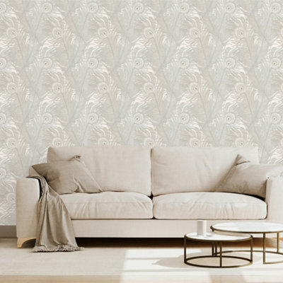 Galerie Enchanted Descartes Beige Wallpaper from B&Q