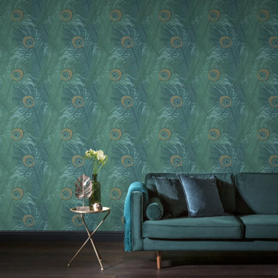 Galerie Enchanted Descartes Emerald Wallpaper from B&Q