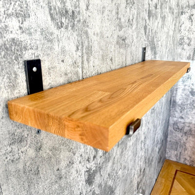 B&Q -  Premium Oak Floating Shelf 500mm (L) 180mm (W) 38mm (D)