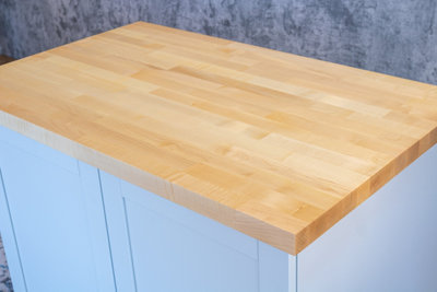 Top Worktops Solid Maple Worktop 1M X 720mm X 38mmPremium Solid Wood Kitchen CountertopReal Maple Timber Stave Worktops from B&Q