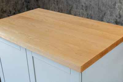 Top Worktops Solid Maple Worktop 1M X 620mm X 40mm Full StavePremium Solid Wood Kitchen CountertopReal Maple Timber Stave Worktops from B&Q