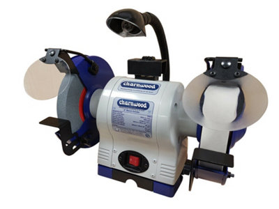 Charnwood Bg8 8" Bench Grinder20mm Grey Stone40mm White Stone from B&Q