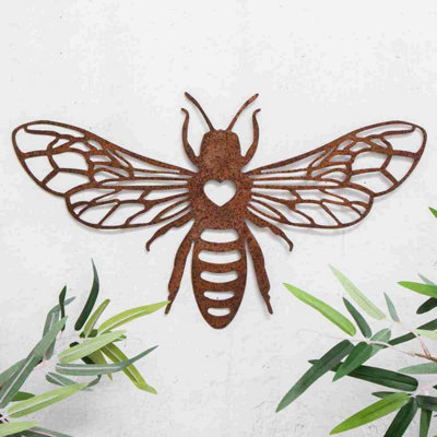 Annibells  Rustic Metal Bee Wall Art Garden Plaque / Sculpture (6894) from B&Q