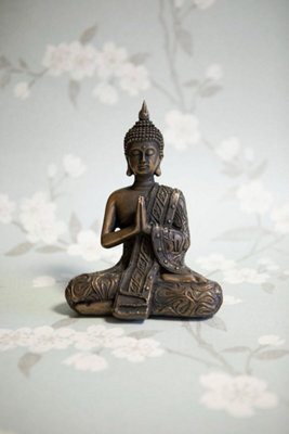 Inspirational Gifting Mystic Thai Buddha Sculpture In Lotus Position Bronze from B&Q