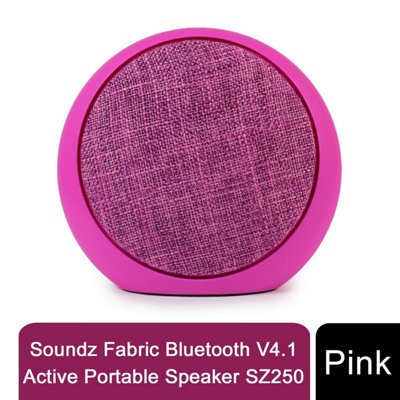 B&Q Soundz Sz250 Fabric Bluetooth Speaker Pink - Portable Wireless Radio For Decorators & Diy