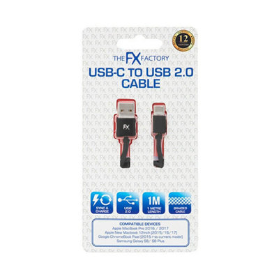 Fx Nylon Braided Usb Data Cable For Type C Smartphone DevicesBlack from B&Q