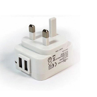  - Fx Powabud Mains 2 Port Usb Or 3 Port Usb Charger2Port Usb 2.1AmpWhite
