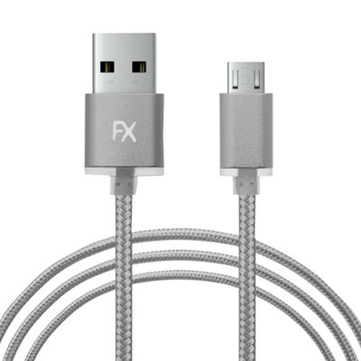 Fx Braided Micro Usb Data CableGoldRose GoldSpace GreySilver from B&Q