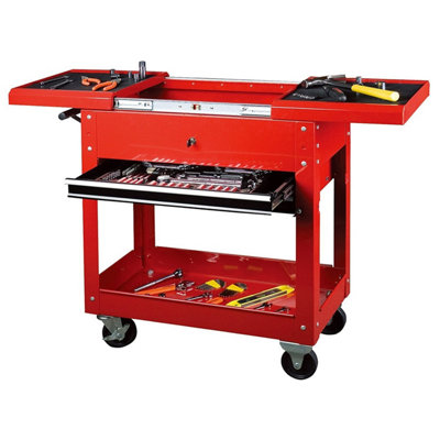 Dirty Pro Tools Tool Cart Workstation Tool Storage Chest Trolley Tool Chest Rolling Tool Box Red
