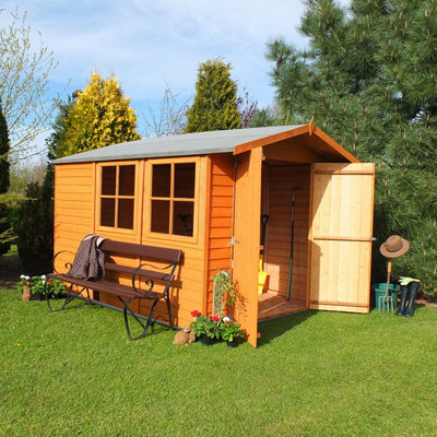 Shire 10X7 Overlap Pressure Treated Shed With Double Doors And Window