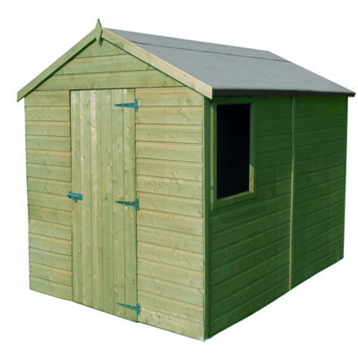 Shire Durham 8X6 Shiplap Garden Shed With Single Door Pressure Treated-36420