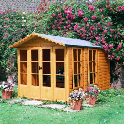 Shire Westminster 13 X 7 Feet Double Door With Two Large Opening Windows Summerhouse