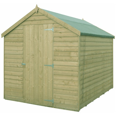 Shire Overlap 7X5 Single Door Windowless Value Pressure Treated Garden Shed