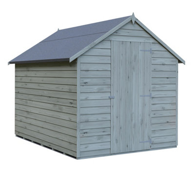 Shire Overlap 8X6 Single Door Windowless Value Shed Pressure Treated from B&Q