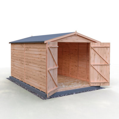 Shire 12X8 Overlap Double Door Apex Shed No Windows