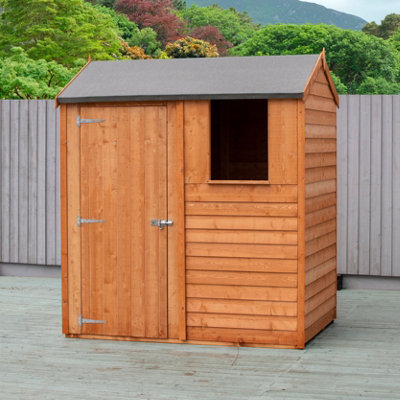 Shire Overlap 6X4 Single Door Reverse Apex Shed With Windows from B&Q