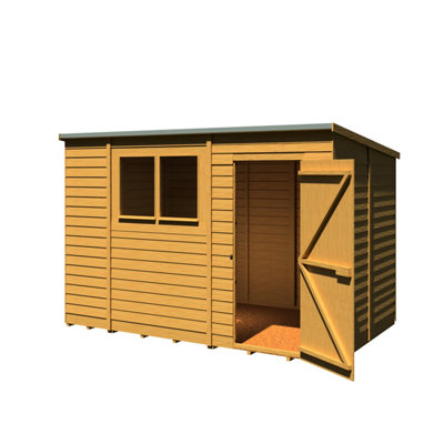 Shire Overlap 10X6 Single Door Pent Shed With Window