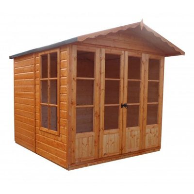 Shire Kensington Shiplap Summerhouse Garden Sun Room Approx 7 X 7 Feet