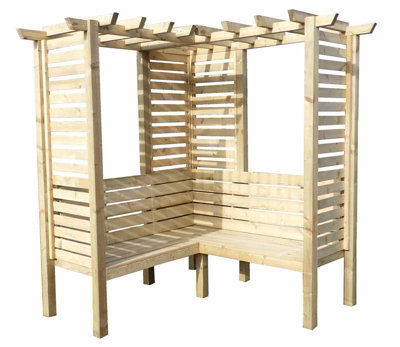 Shire Clematis Corner Arbour Garden Arch Seat Approx 6 X 6 Feet